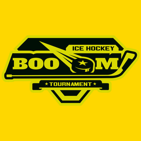 Boom Ice Hockey Tournament logo template Thumbnail