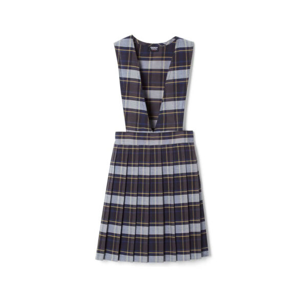 Girls Plaid V-Neck Pleated Jumper Thumbnail