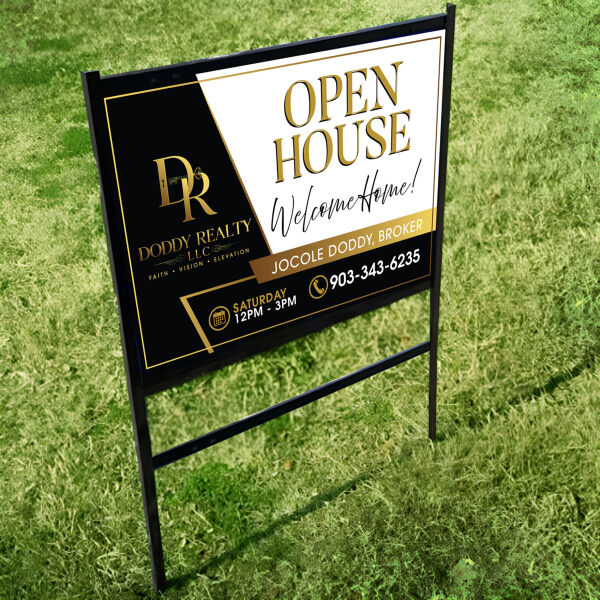 Open House Sign 36x24 (Frame and Insert) Thumbnail