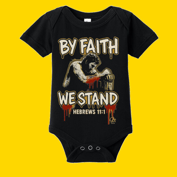 By Faith We Stand With Him Onesie Thumbnail